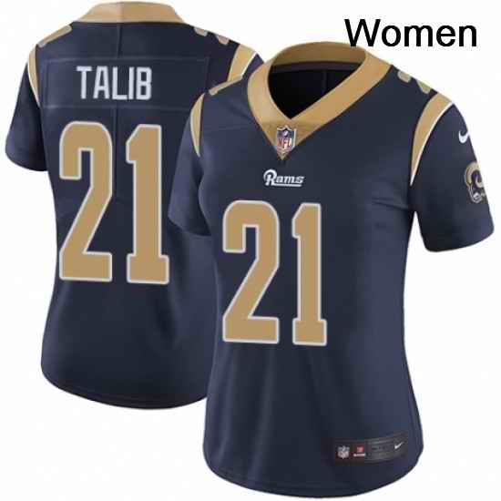 Womens Nike Los Angeles Rams 21 Aqib Talib Navy Blue Team Color Vapor Untouchable Elite Player NFL Jersey